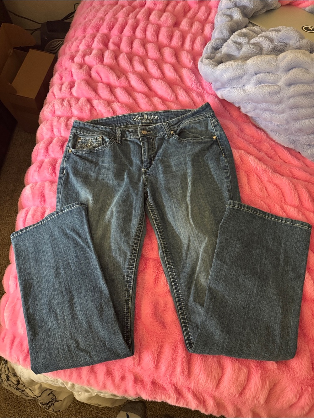 Love Indigo Women's Medium Blue Bootcut Jeans